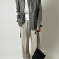 Leather belted jacket | Grey