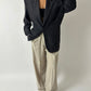 Oversized silk blazer | Black