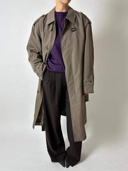 Long trench coat | Brown green