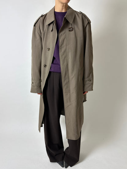 Long trench coat | Brown green