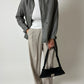 Leather belted jacket | Grey