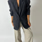 Oversized silk blazer | Black