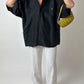 Oversized silk shirt | Black