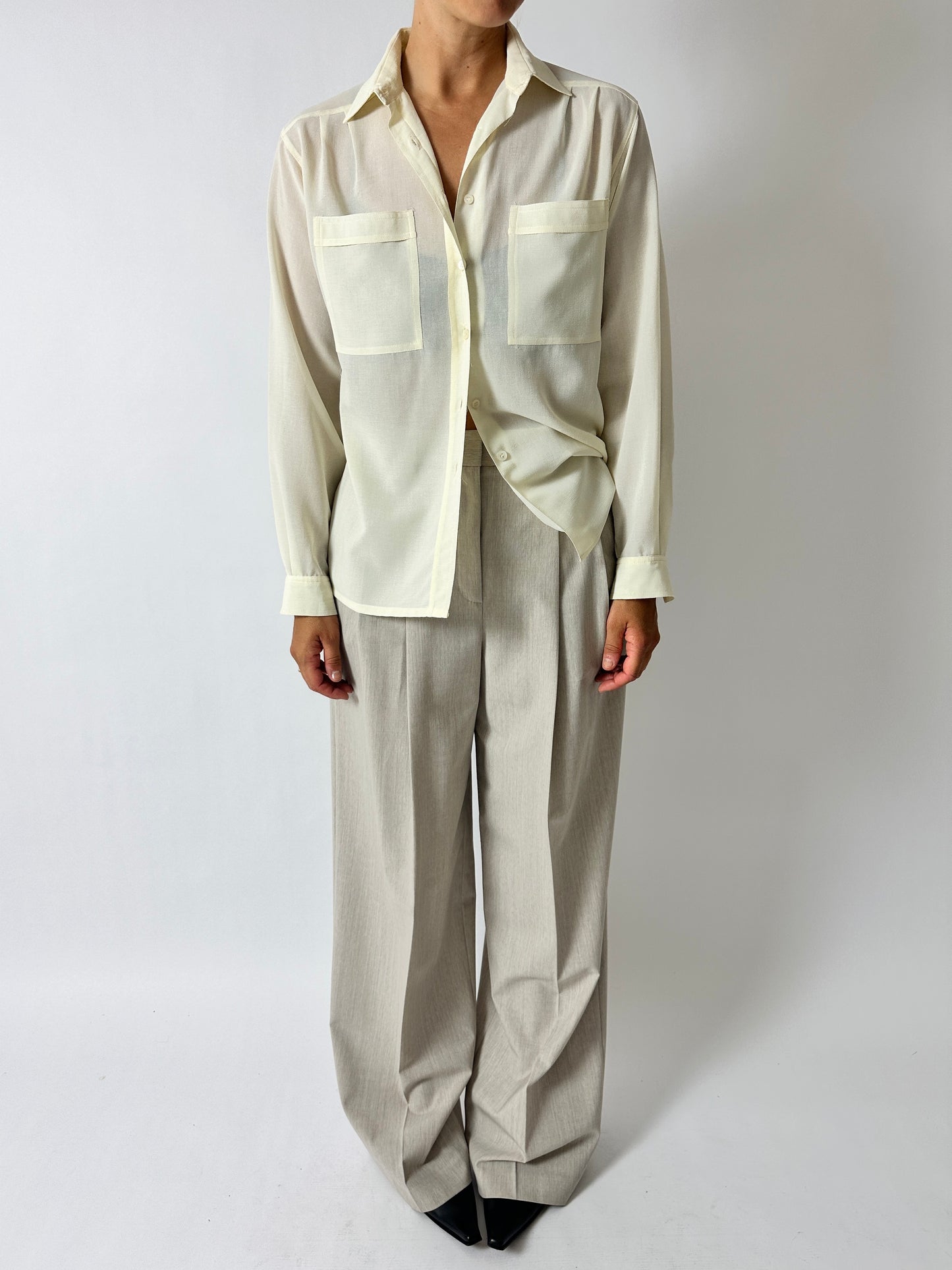 Sheer blouse | Soft ecru