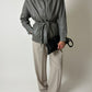 Leather belted jacket | Grey