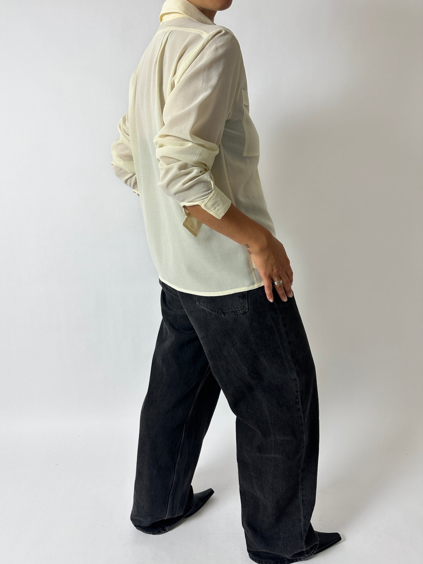 Sheer blouse | Soft ecru