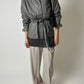 Leather belted jacket | Grey