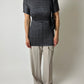 Pleated long top | Dark grey