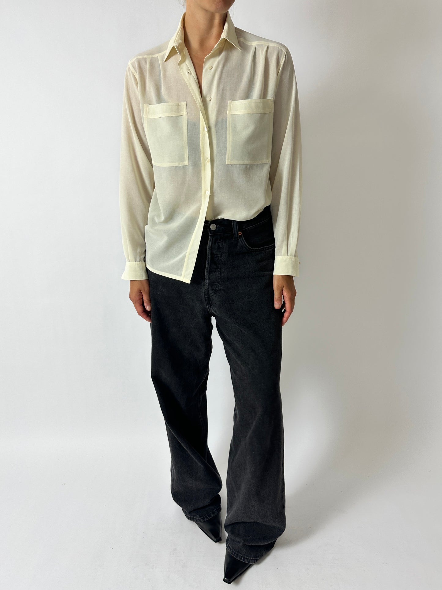 Sheer blouse | Soft ecru