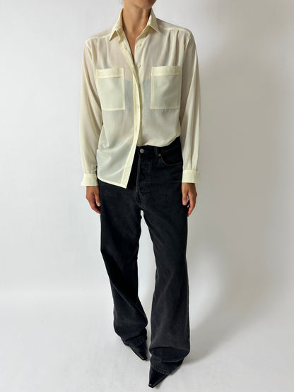 Sheer blouse | Soft ecru