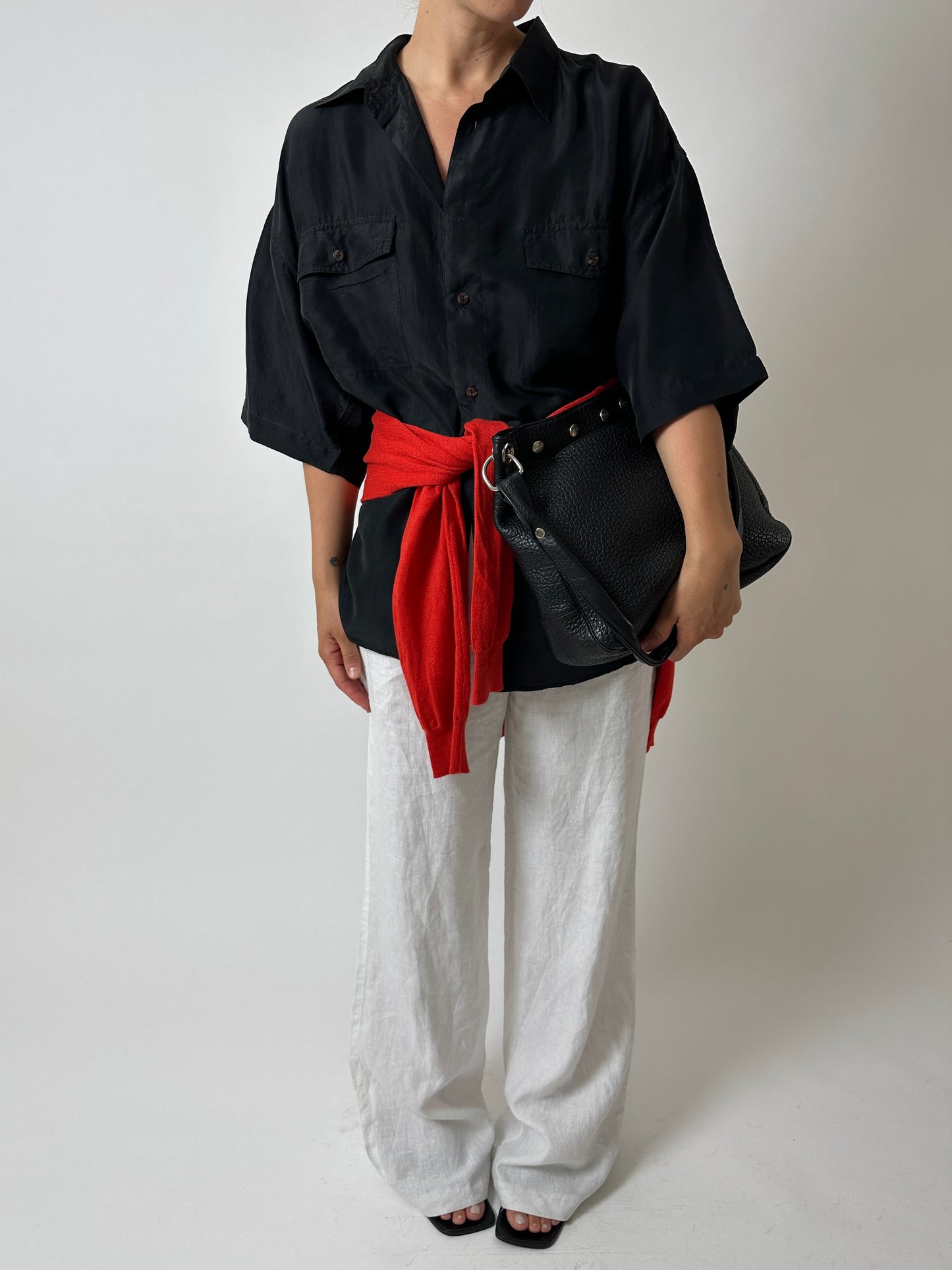 Leather shoulder bag | Black
