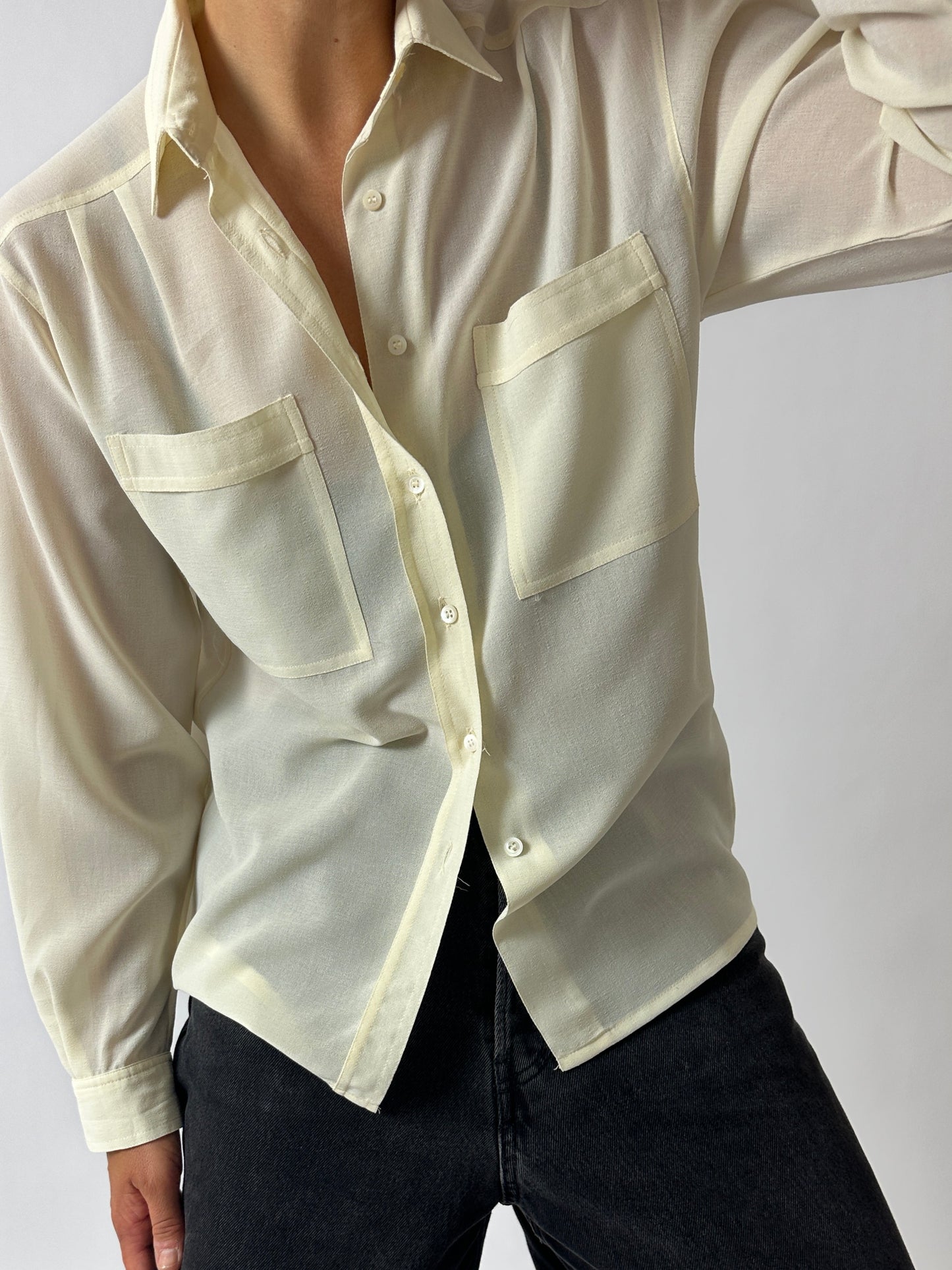 Sheer blouse | Soft ecru