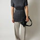 Pleated long top | Dark grey