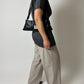 Pleated long top | Dark grey