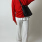Wool-cotton blend sweater | Red