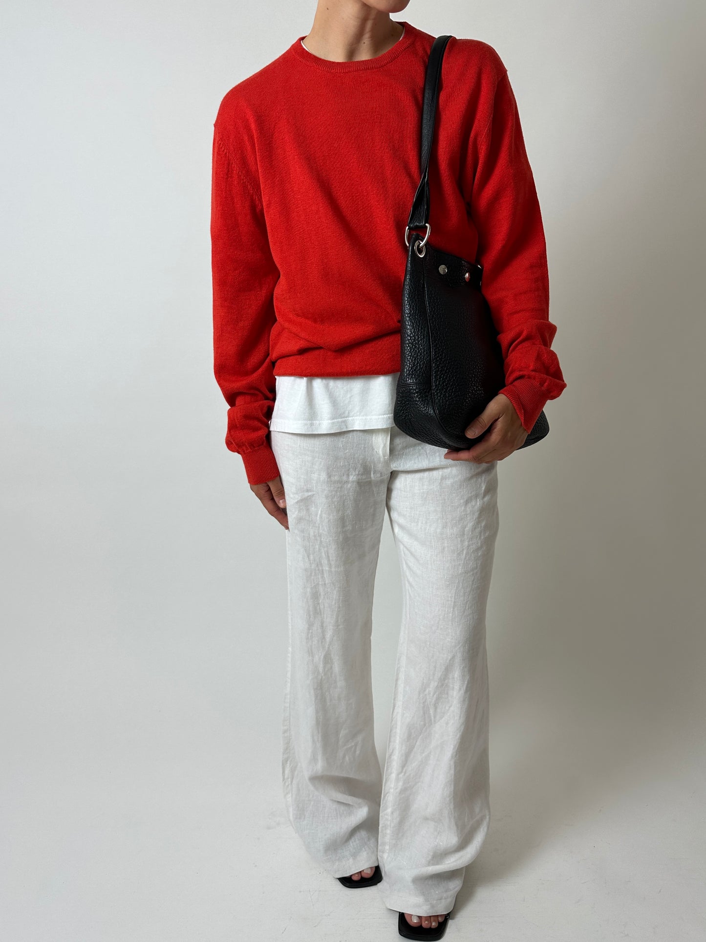 Wool-cotton blend sweater | Red