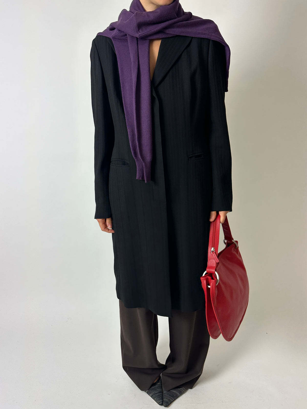 Long slim blazer | Black
