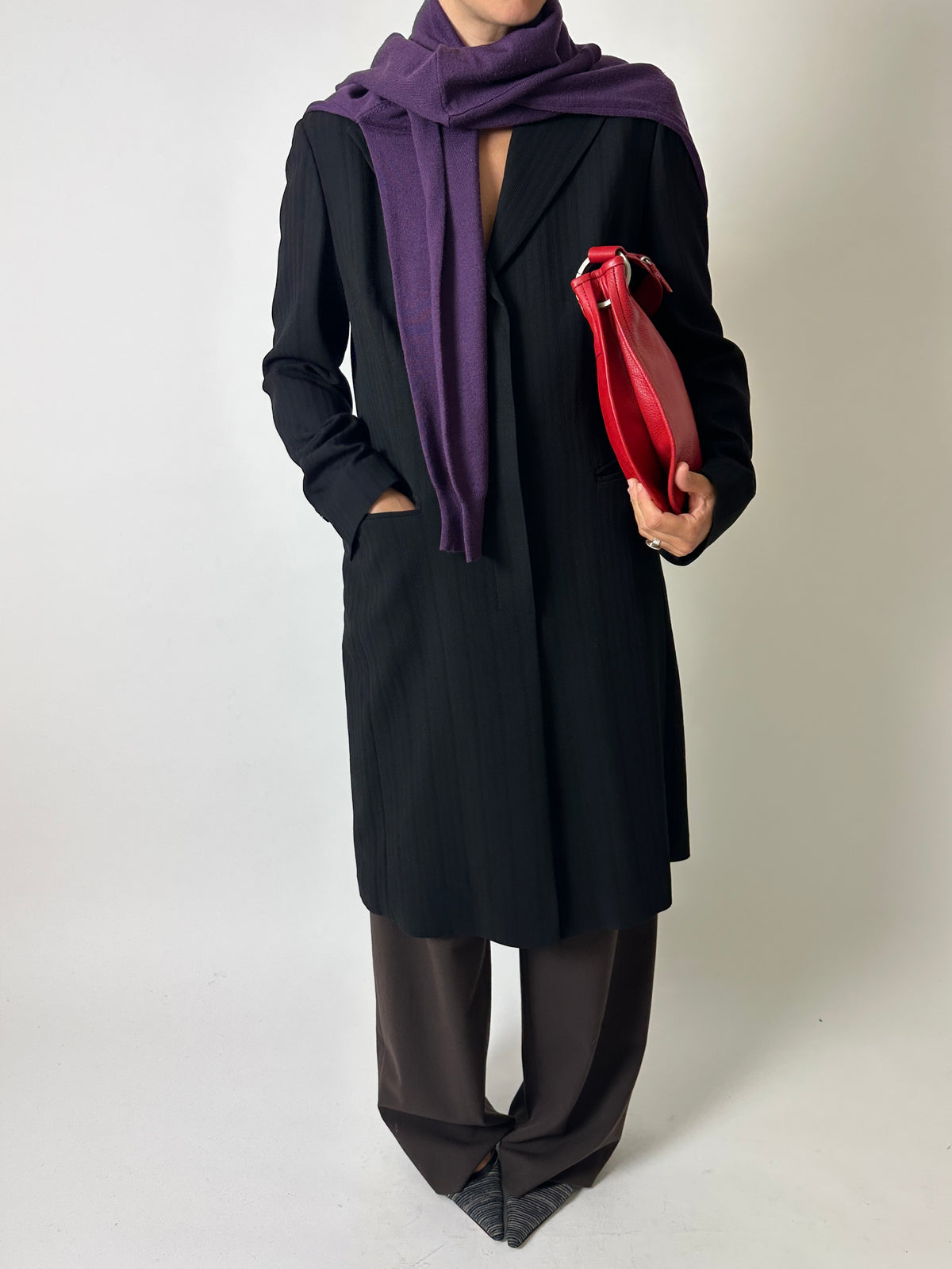 Long slim blazer | Black