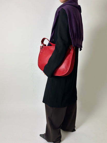 Leather shoulder bag | Red