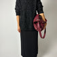 Leather shoulder bag | Burgundy
