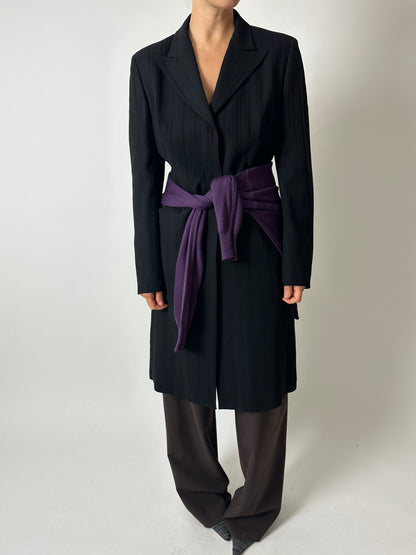 Long slim blazer | Black