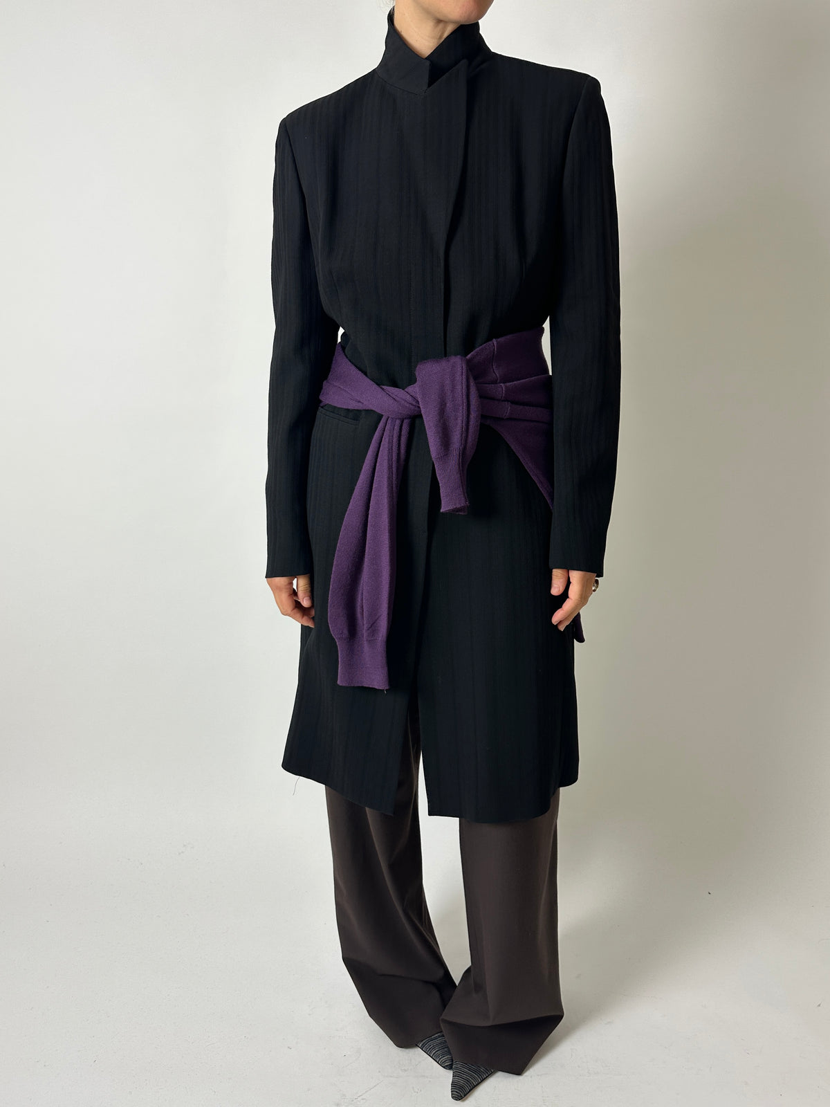 Long slim blazer | Black