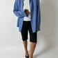 Oversized cotton shirt | Mid blue