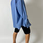Oversized cotton shirt | Mid blue