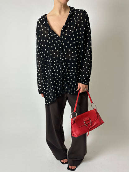 Polka dot blouse | Black / White