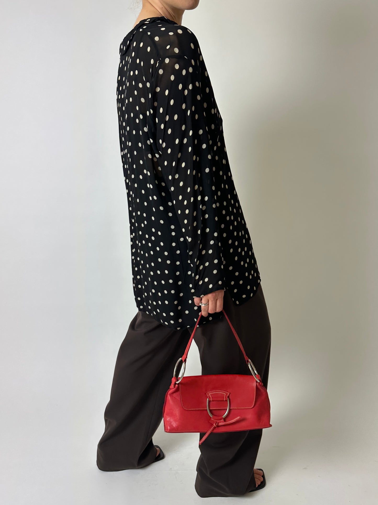 Polka dot blouse | Black / White