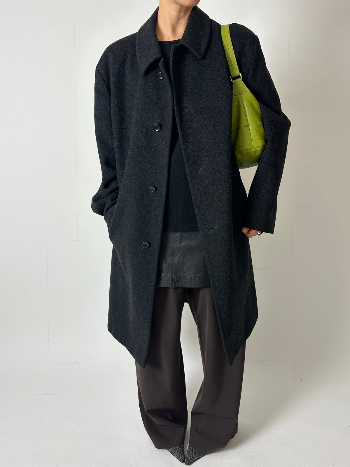 Oversized wool coat | Anthracite