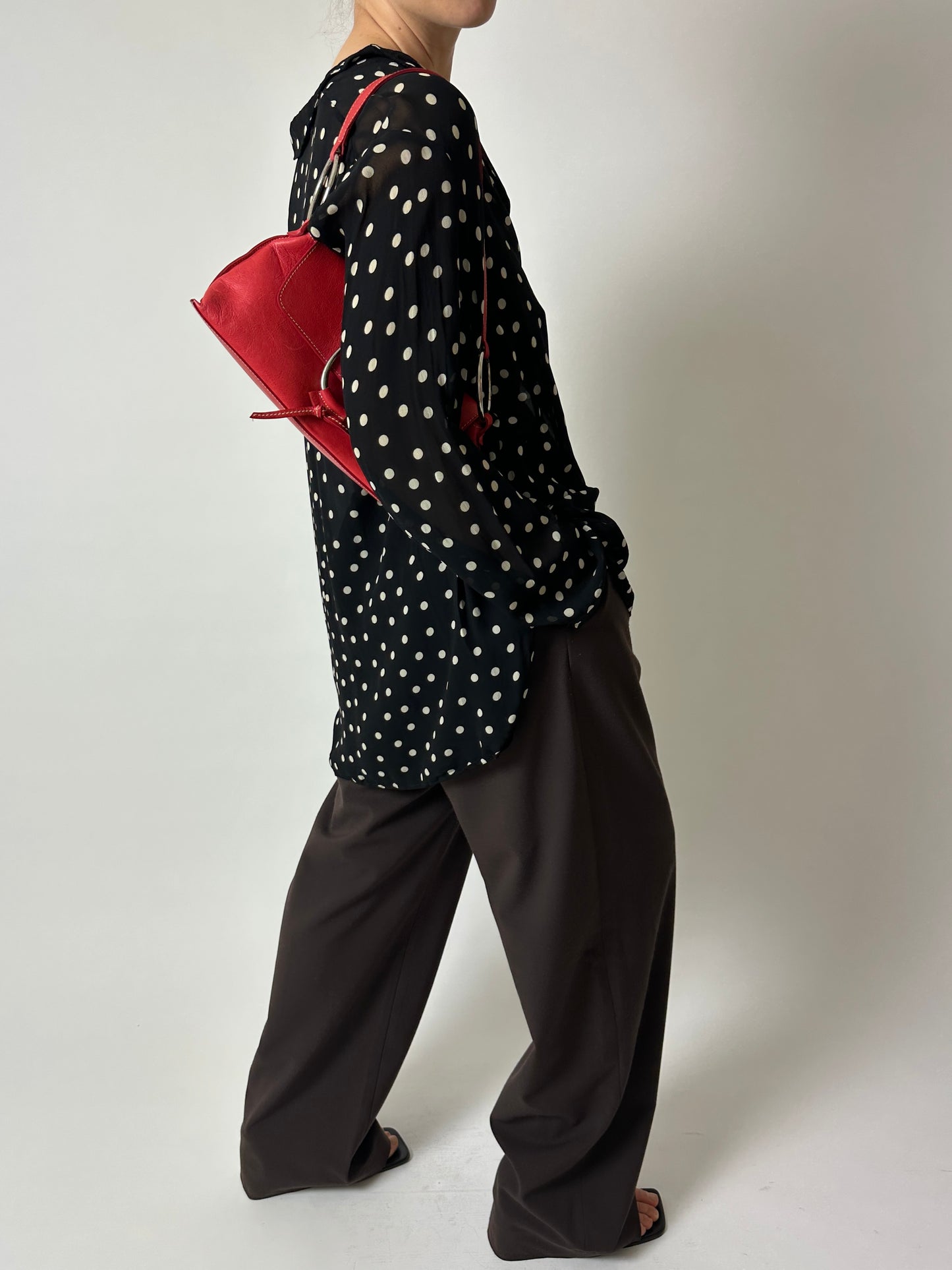 Polka dot blouse | Black / White