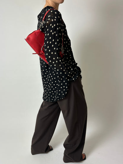 Polka dot blouse | Black / White