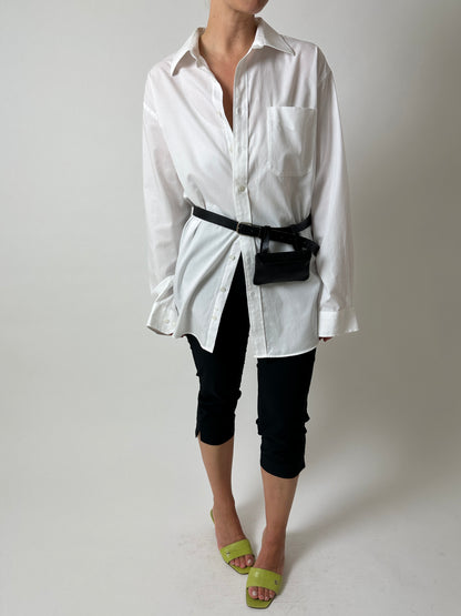 Leather bag belt  | Black