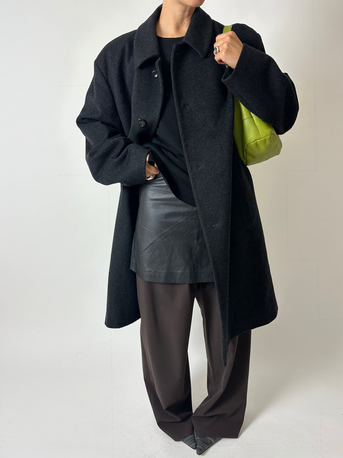 Oversized wool coat | Anthracite