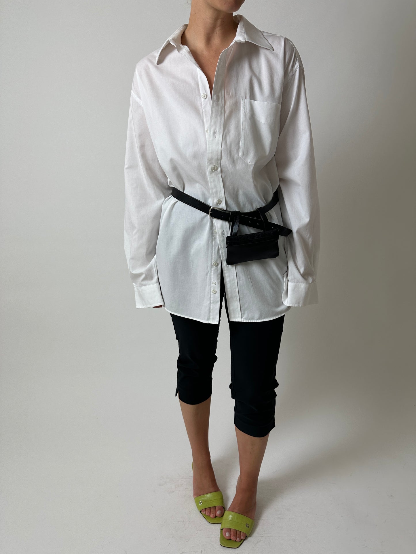 Leather bag belt  | Black