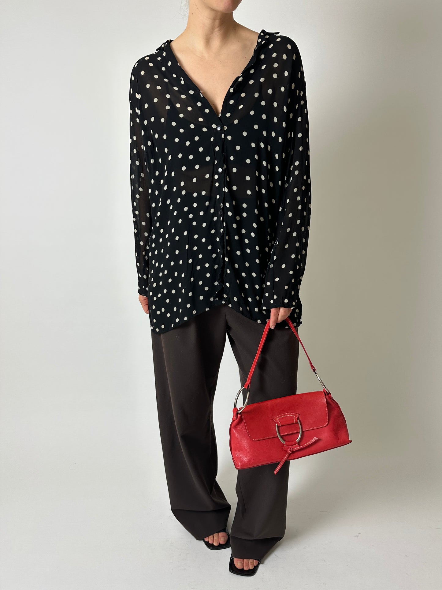 Polka dot blouse | Black / White
