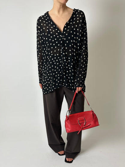 Polka dot blouse | Black / White