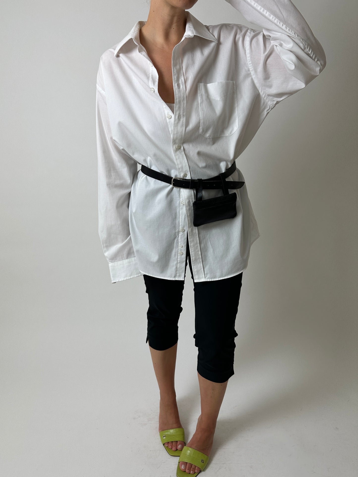 Leather bag belt  | Black