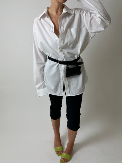 Leather bag belt  | Black