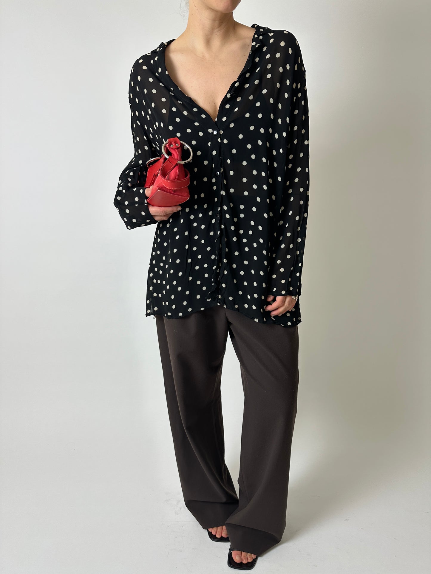 Polka dot blouse | Black / White