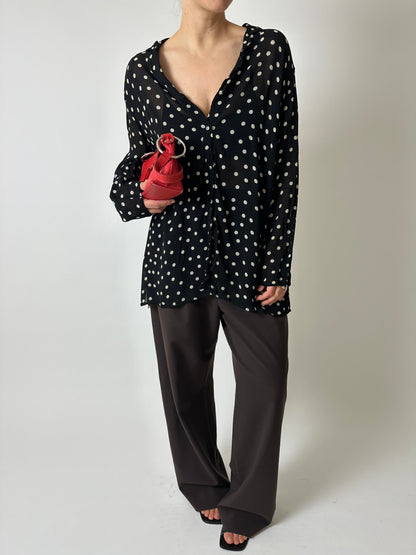 Polka dot blouse | Black / White