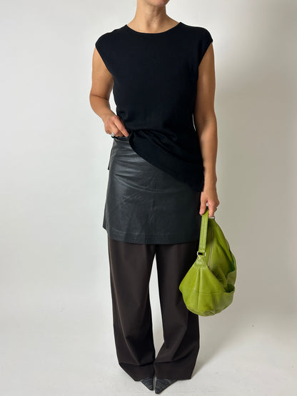 Leather mini skirt | Black