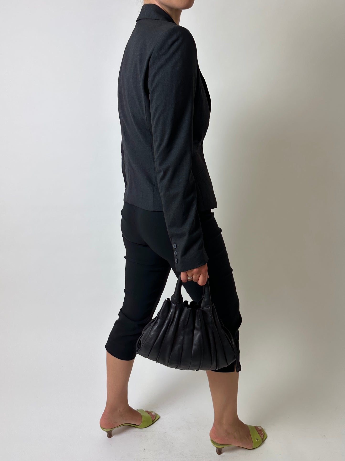 Fitted wool blend blazer | Anthracite