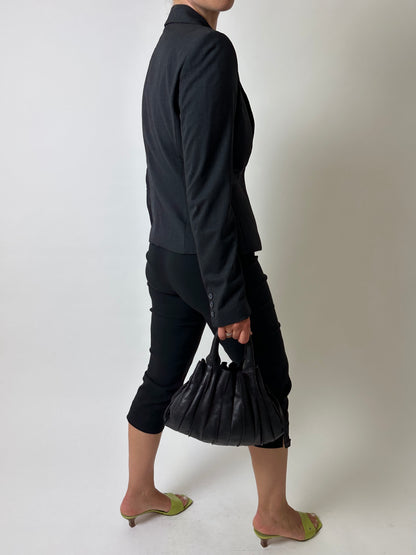 Fitted wool blend blazer | Anthracite