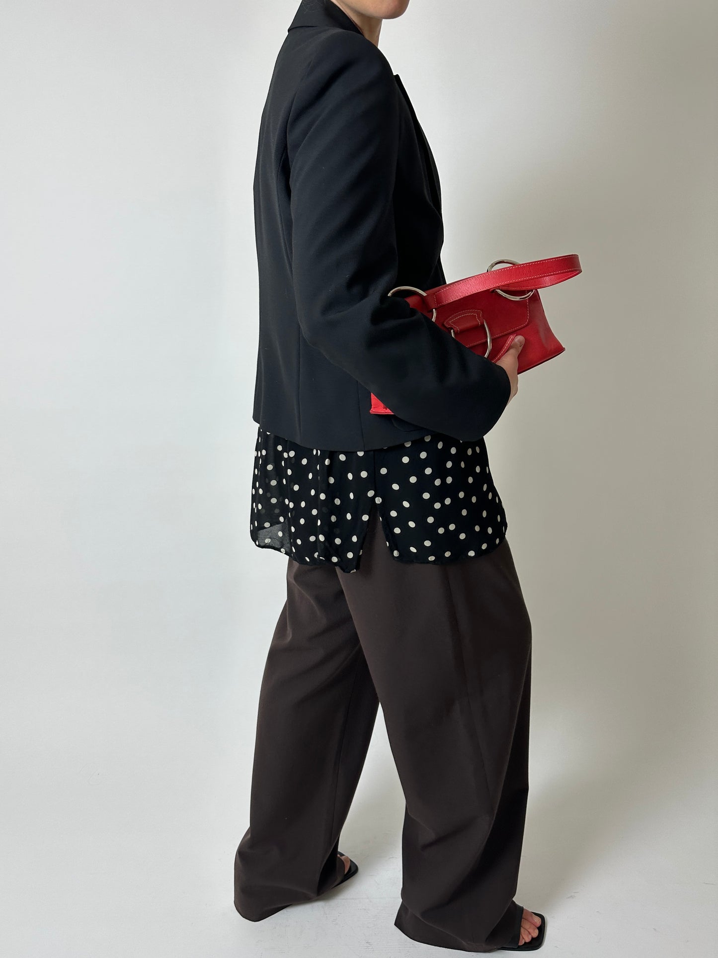 Fitted wool blend blazer | Black