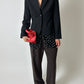 Fitted wool blend blazer | Black