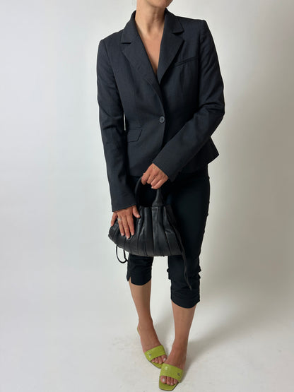 Fitted wool blend blazer | Anthracite
