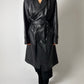 Leather trench coat | Night Blue