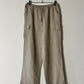 Linen wide leg trousers | Stone
